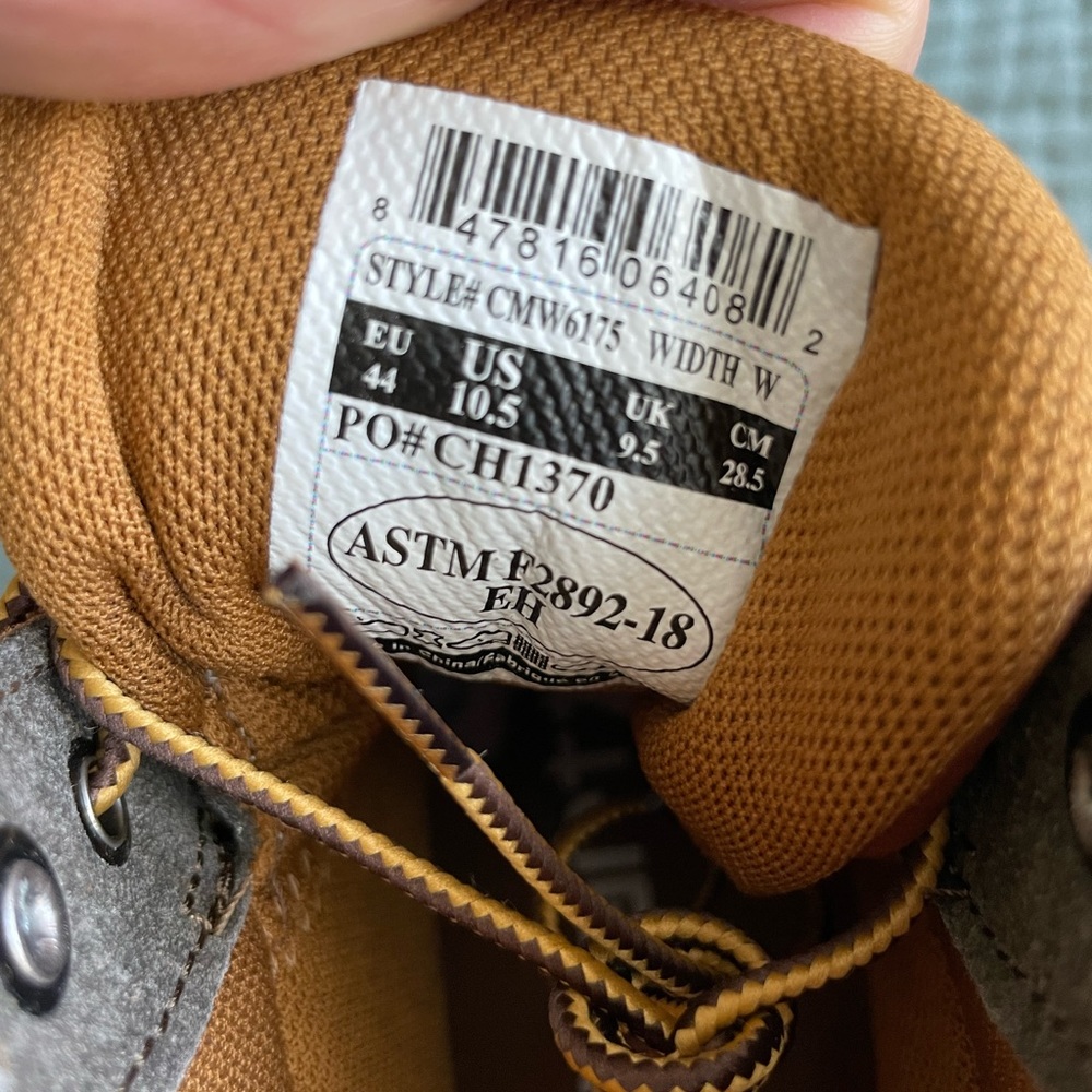 NEW 10.5 WIDE Carhartt Men's 6" Waterproof Moc Toe Casual Wedge Work Boot, Tan - Picture 4 of 13